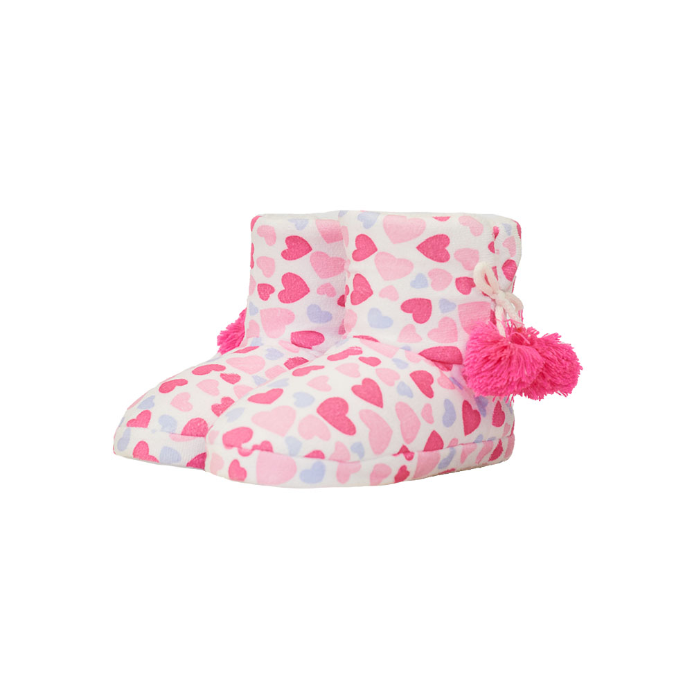 Kid's home ankle slippers 28-34 pink/hearts